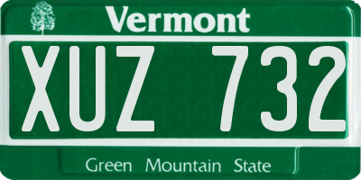 VT license plate XUZ732