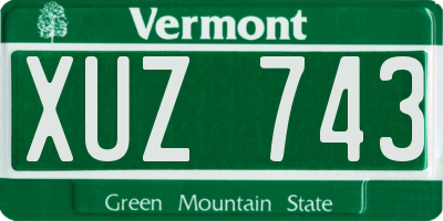 VT license plate XUZ743