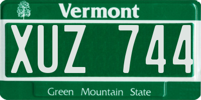 VT license plate XUZ744