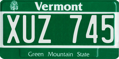VT license plate XUZ745