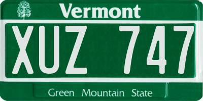 VT license plate XUZ747
