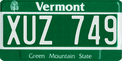 VT license plate XUZ749