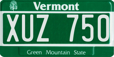 VT license plate XUZ750