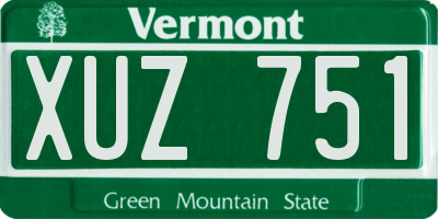 VT license plate XUZ751