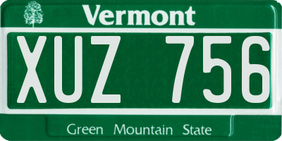 VT license plate XUZ756