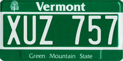 VT license plate XUZ757