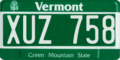 VT license plate XUZ758