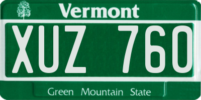 VT license plate XUZ760
