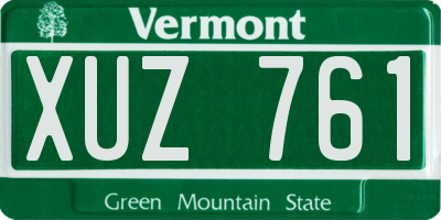VT license plate XUZ761