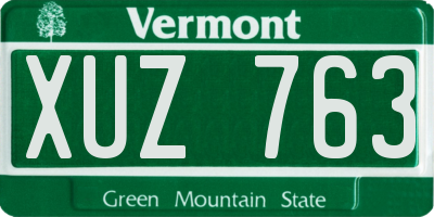 VT license plate XUZ763