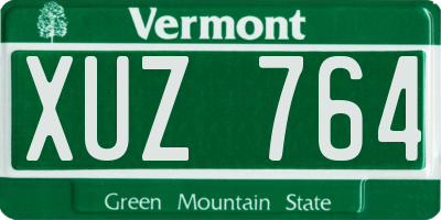 VT license plate XUZ764