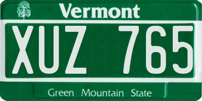 VT license plate XUZ765