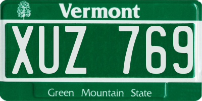 VT license plate XUZ769