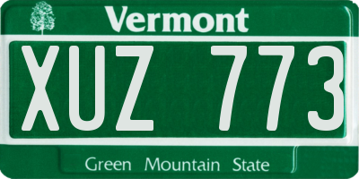 VT license plate XUZ773