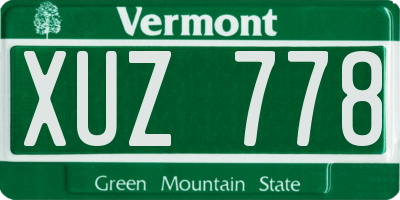 VT license plate XUZ778