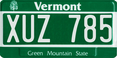 VT license plate XUZ785