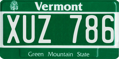 VT license plate XUZ786