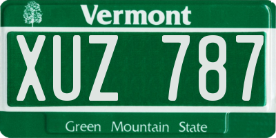 VT license plate XUZ787