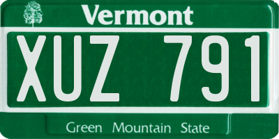 VT license plate XUZ791