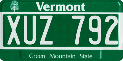 VT license plate XUZ792