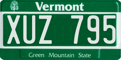 VT license plate XUZ795