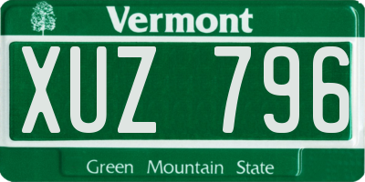 VT license plate XUZ796