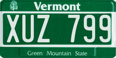 VT license plate XUZ799