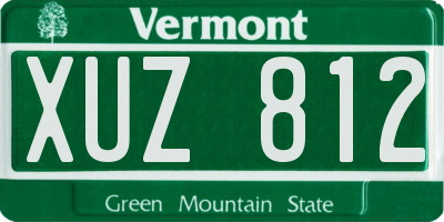 VT license plate XUZ812