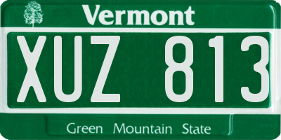 VT license plate XUZ813