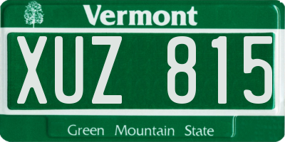 VT license plate XUZ815