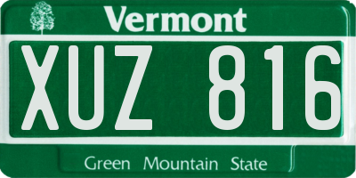 VT license plate XUZ816