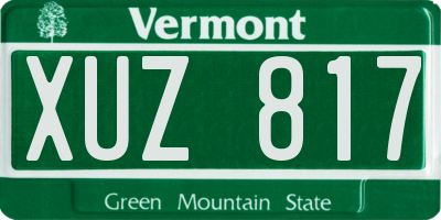 VT license plate XUZ817