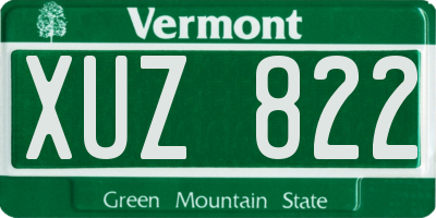 VT license plate XUZ822