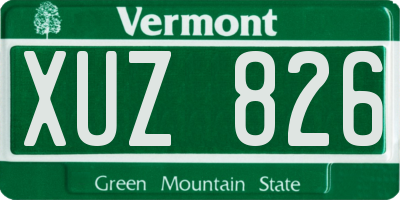 VT license plate XUZ826