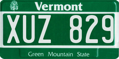 VT license plate XUZ829