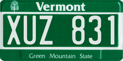 VT license plate XUZ831