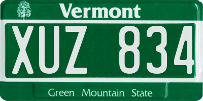 VT license plate XUZ834