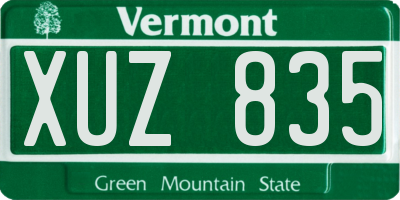 VT license plate XUZ835