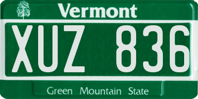 VT license plate XUZ836