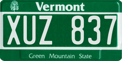 VT license plate XUZ837