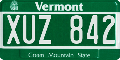 VT license plate XUZ842