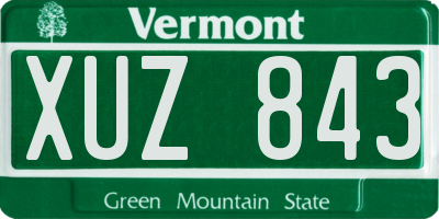 VT license plate XUZ843