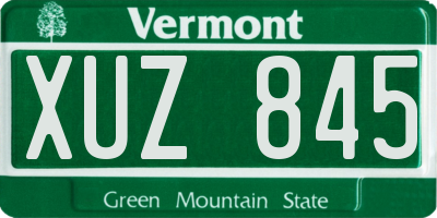 VT license plate XUZ845