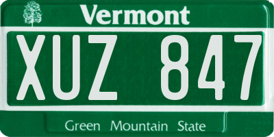 VT license plate XUZ847