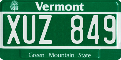 VT license plate XUZ849