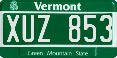 VT license plate XUZ853