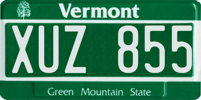 VT license plate XUZ855