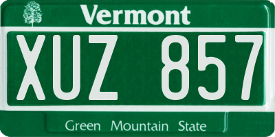 VT license plate XUZ857