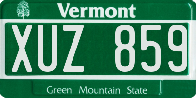 VT license plate XUZ859