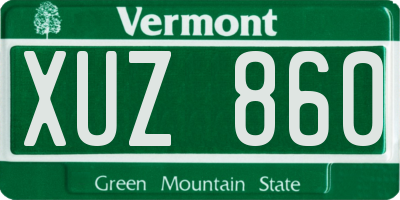 VT license plate XUZ860